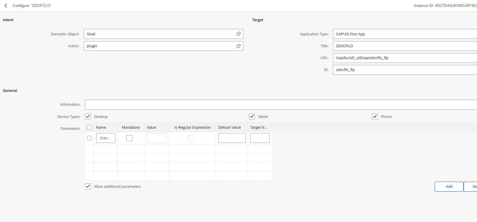 Shell-Plugin target mapping configuration